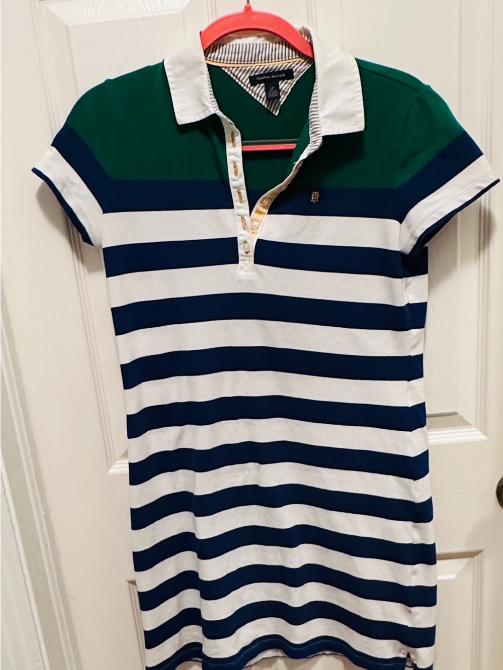 Tommy Hilfiger Green, Navy & White Striped Dress